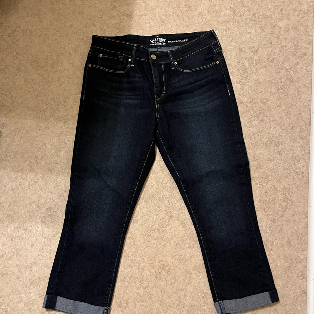 Signature by Levi Strauss Blue Ankle Cropped Jeans